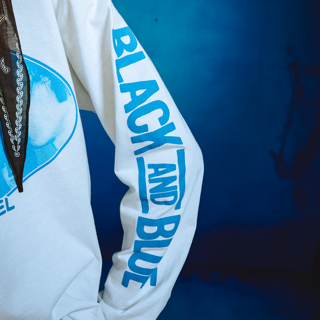 Black and Blue White Longsleeve T-Shirt - Image 3