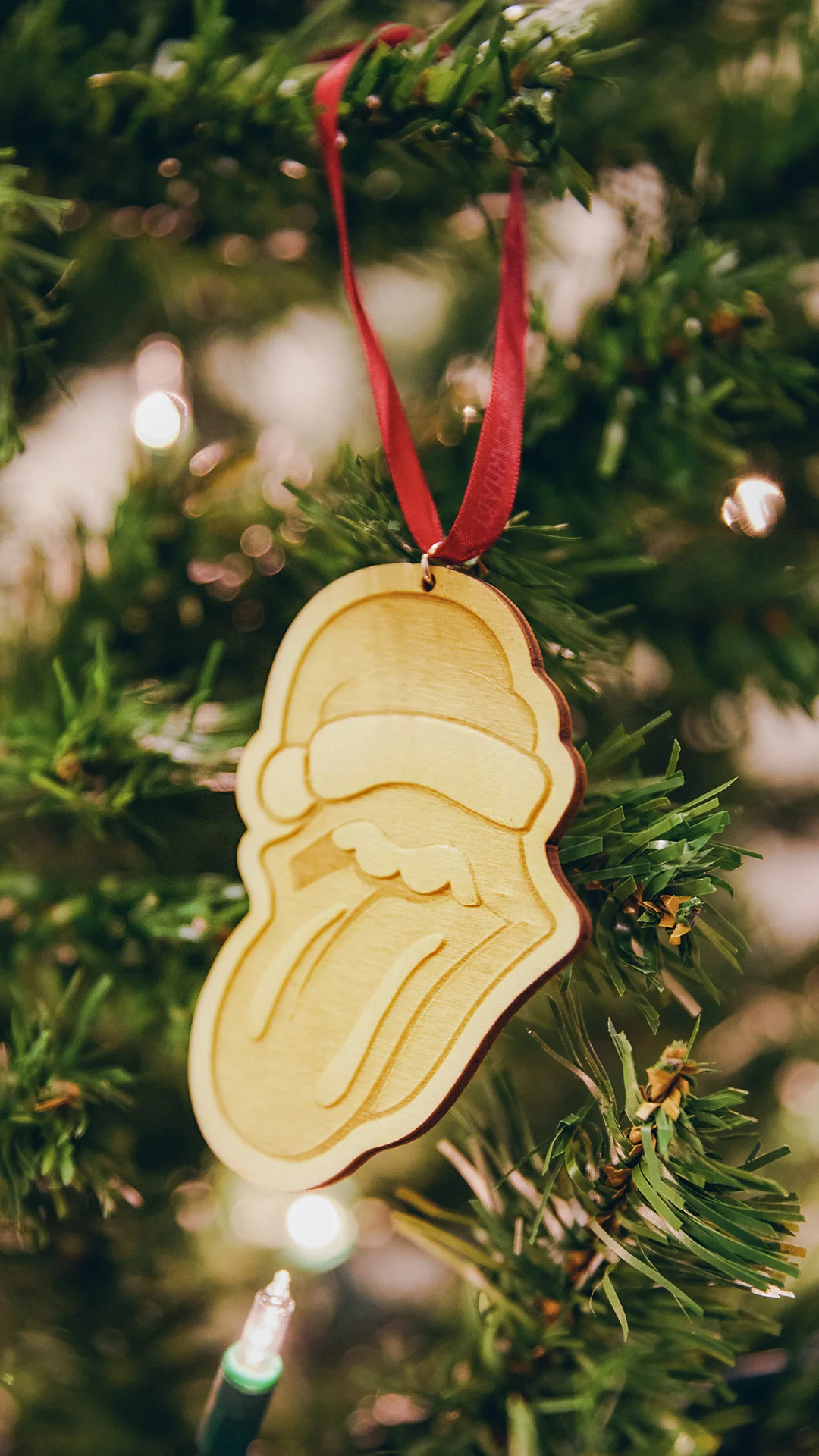 Classic Lick Santa Hat Wooden Ornament - Image 2