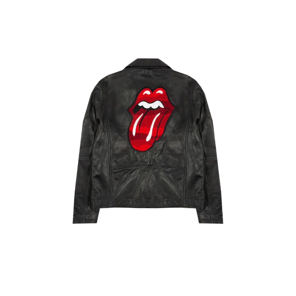 Classic Licks Chenille Logo Premium Leather Jacket