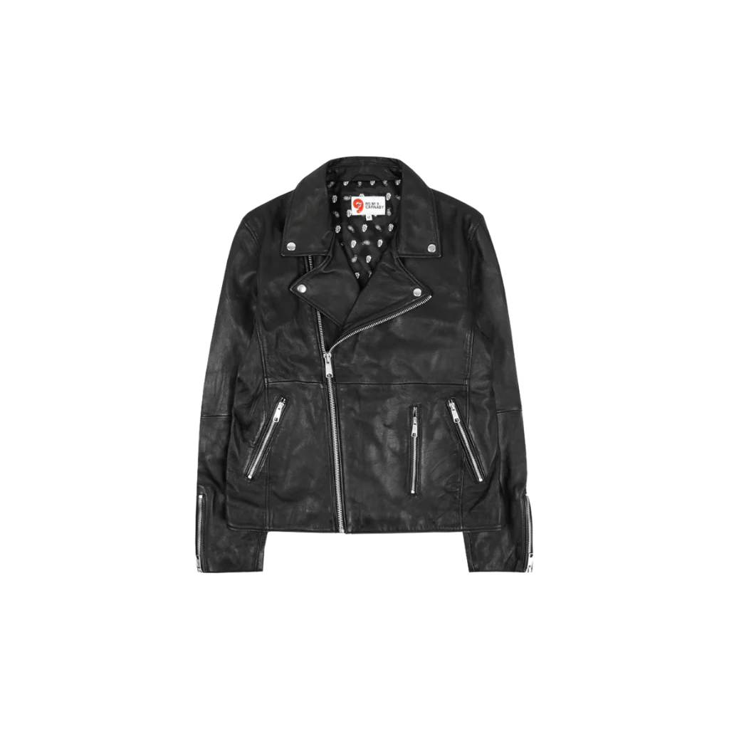 Classic Licks Chenille Logo Premium Leather Jacket - Image 2