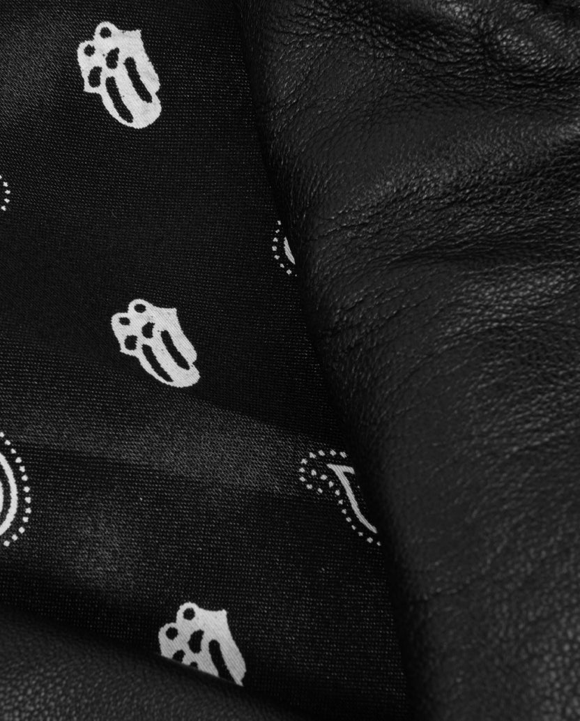 Classic Licks Chenille Logo Premium Leather Jacket - Image 3