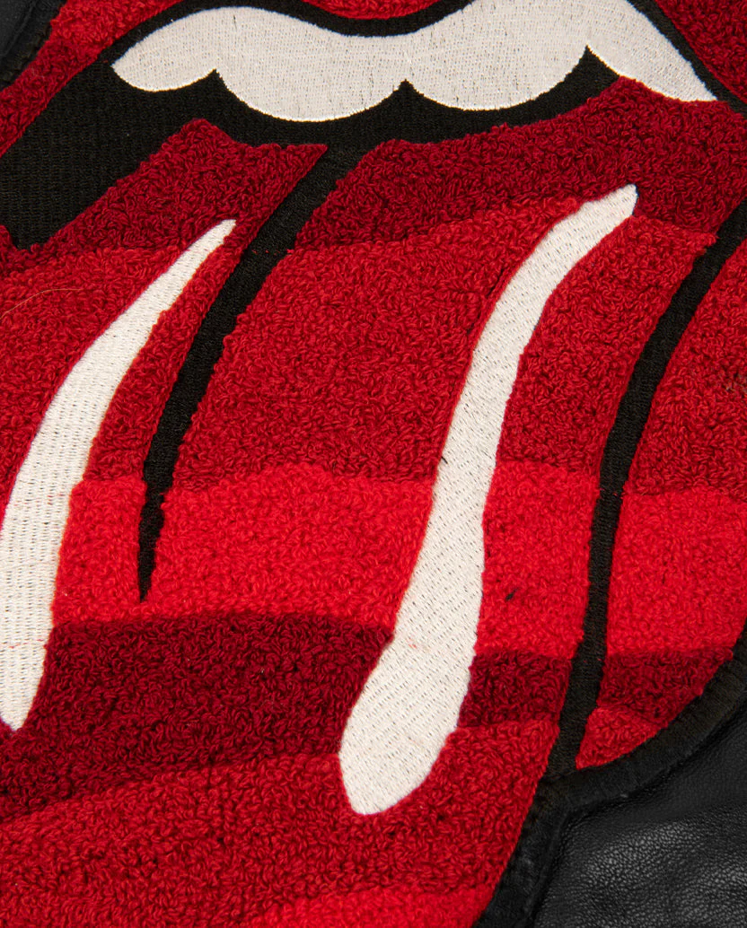 Classic Licks Chenille Logo Premium Leather Jacket - Image 5