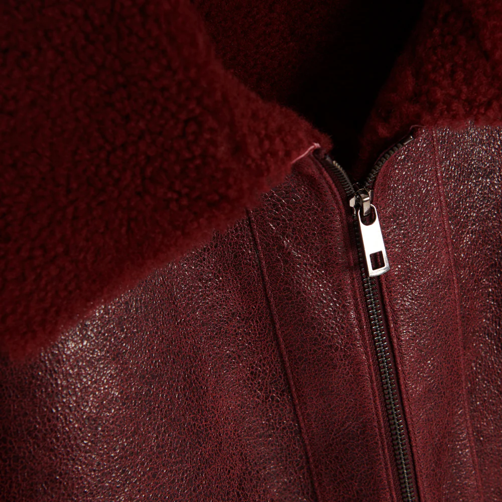 Classic Logo Shearling Collar Aviator Jacket - Image 3