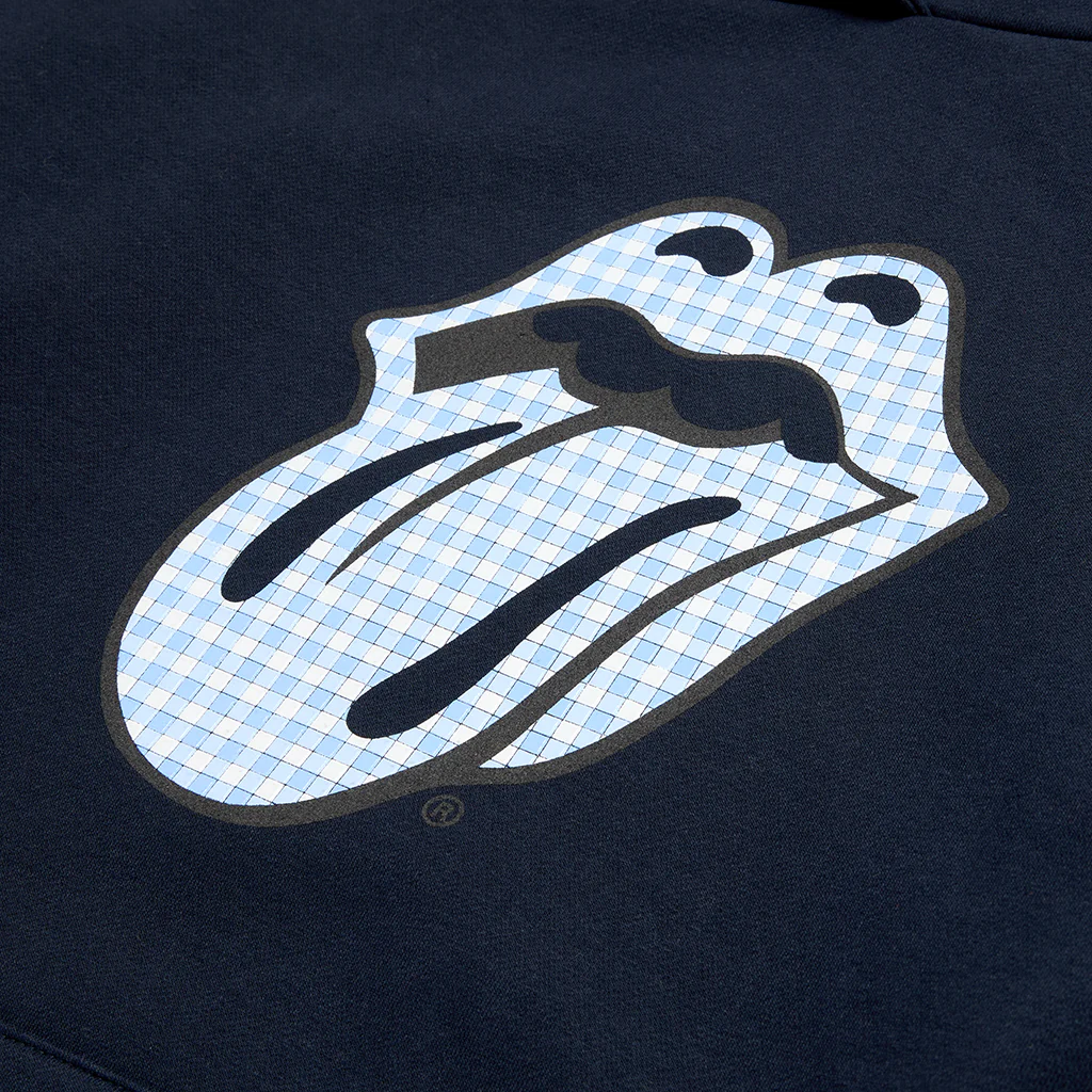 Classic The Rolling Stones Cursive Navy Pullover Hoodie - Image 7
