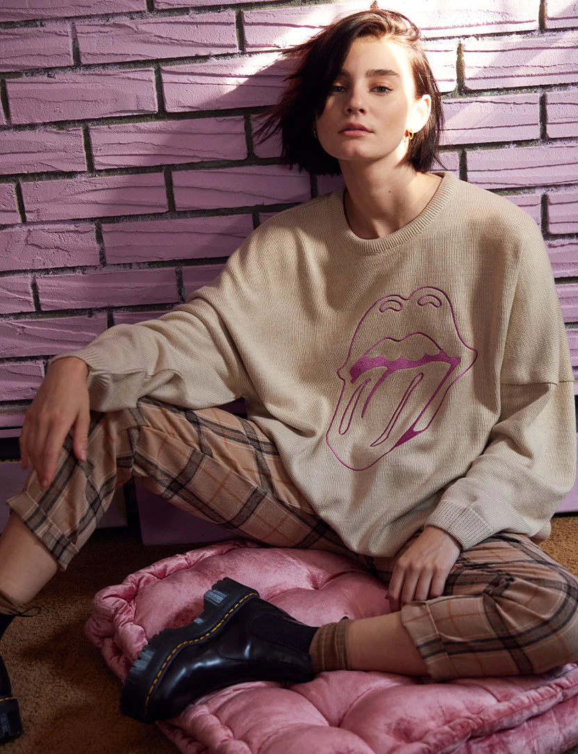 Classic Tongue Knit Chenille Patch Sweater - Image 3