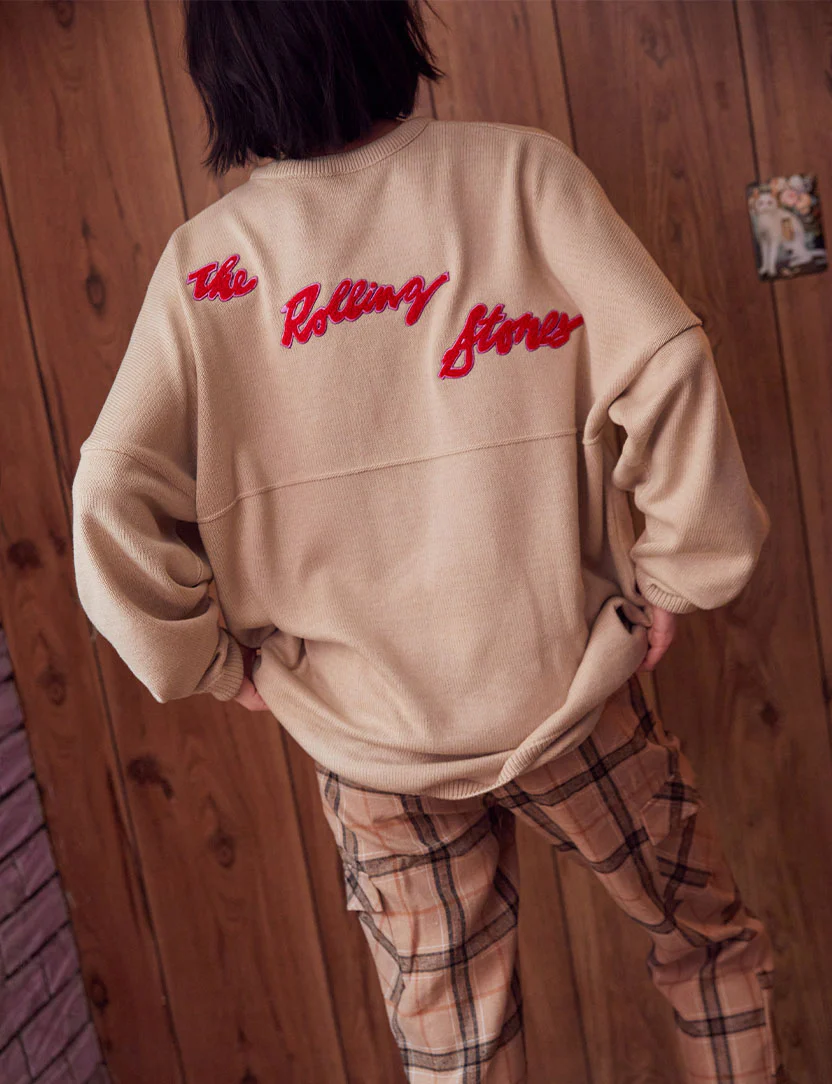 Classic Tongue Knit Chenille Patch Sweater - Image 4