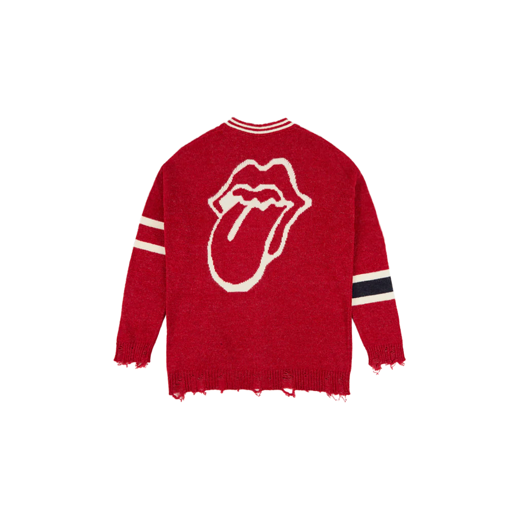 Distressed Red Varsity Cardigan - Image 4
