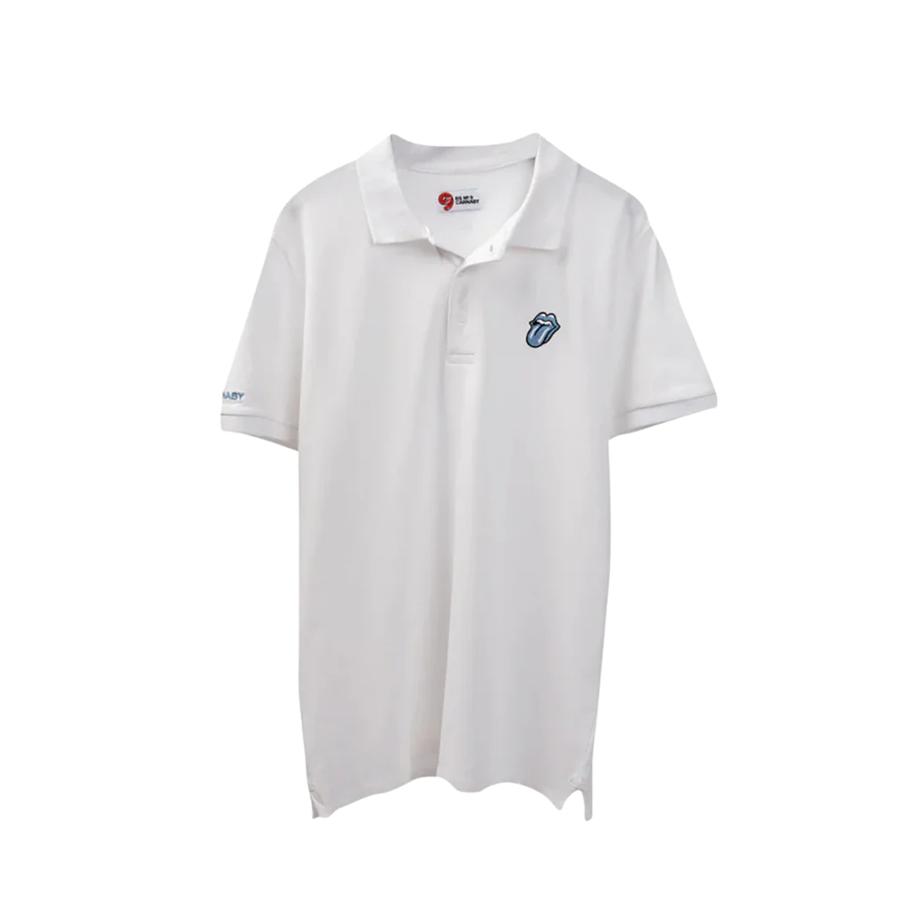 Embroidered Tongue White Polo Shirt