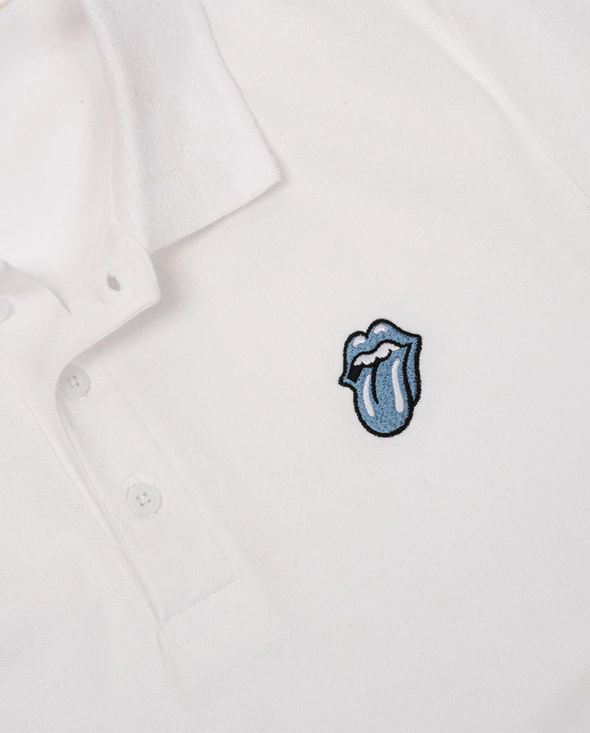 Embroidered Tongue White Polo Shirt - Image 2