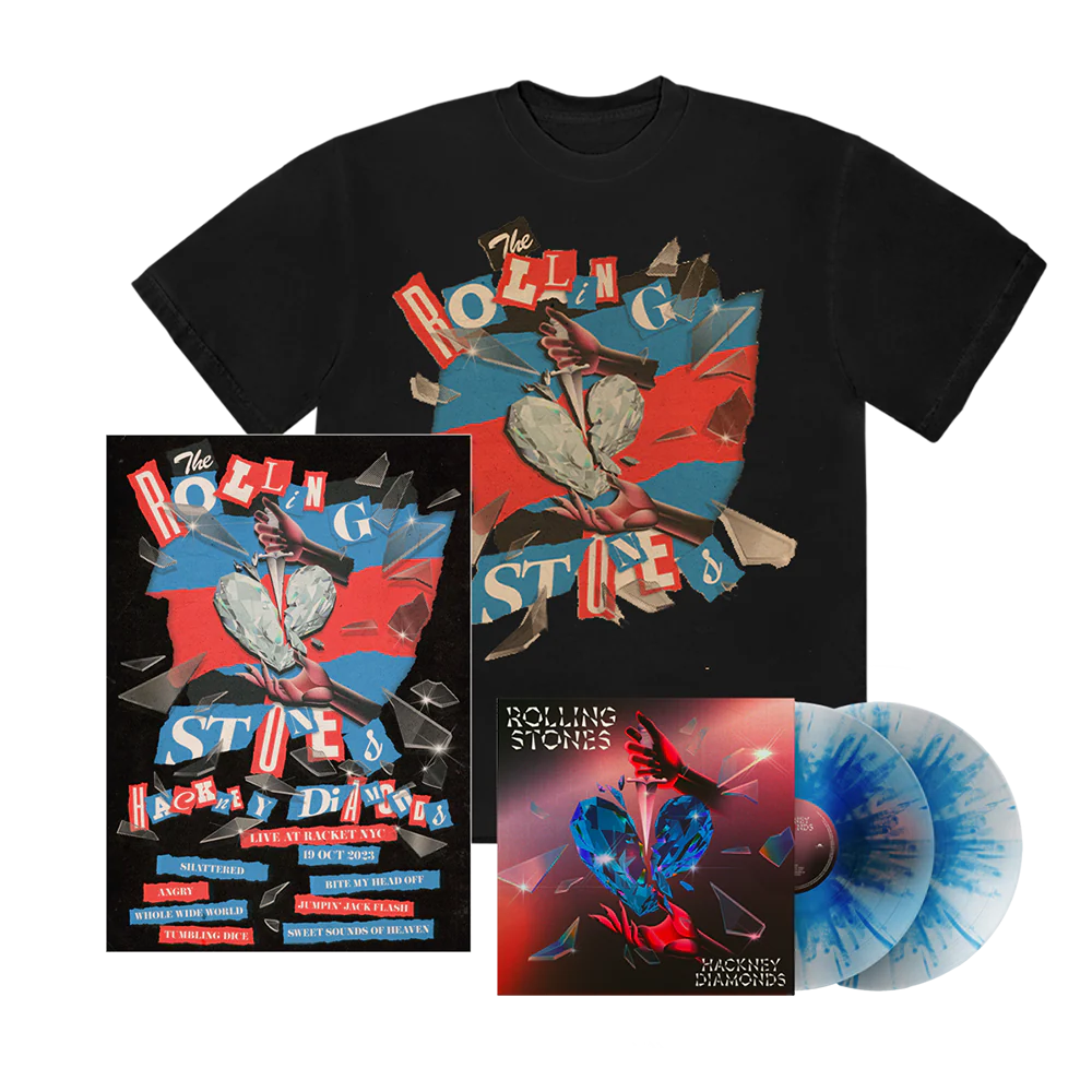 Hackney Diamonds 2LP + Setlist T-Shirt + Lithograph