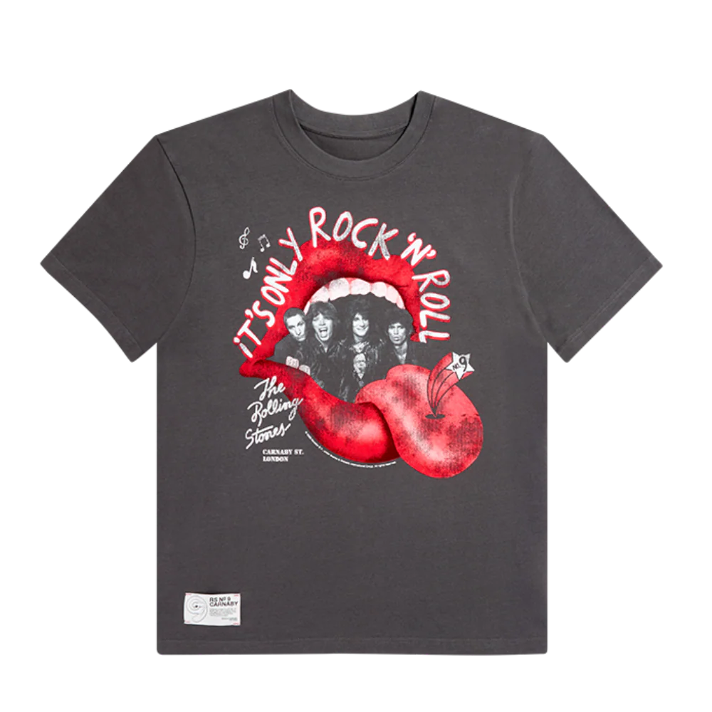 It's Only Rock n Roll Pierced Tongue Black Photo T-Shirt