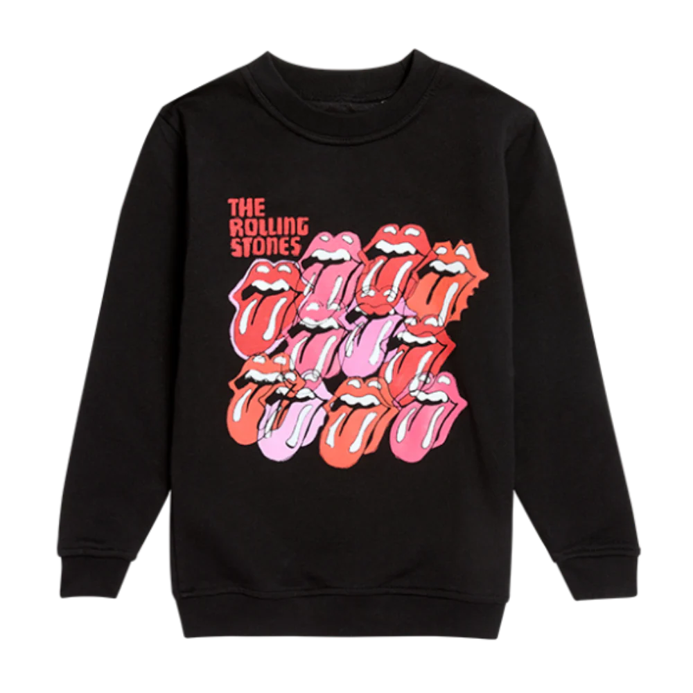 Kids Multi Logo Black Crewneck