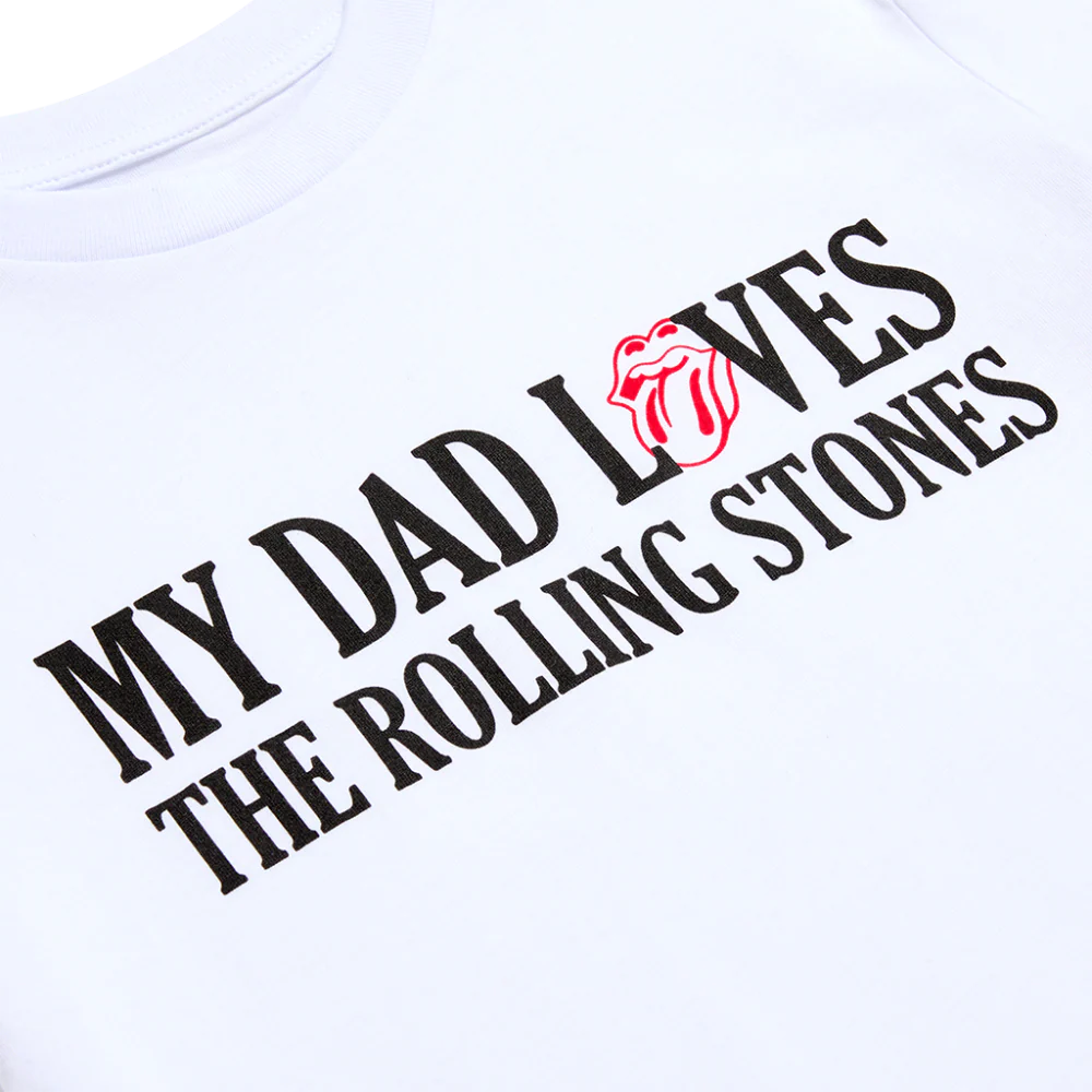 Kids My Dad Loves The Rolling Stones White T-Shirt - Image 3