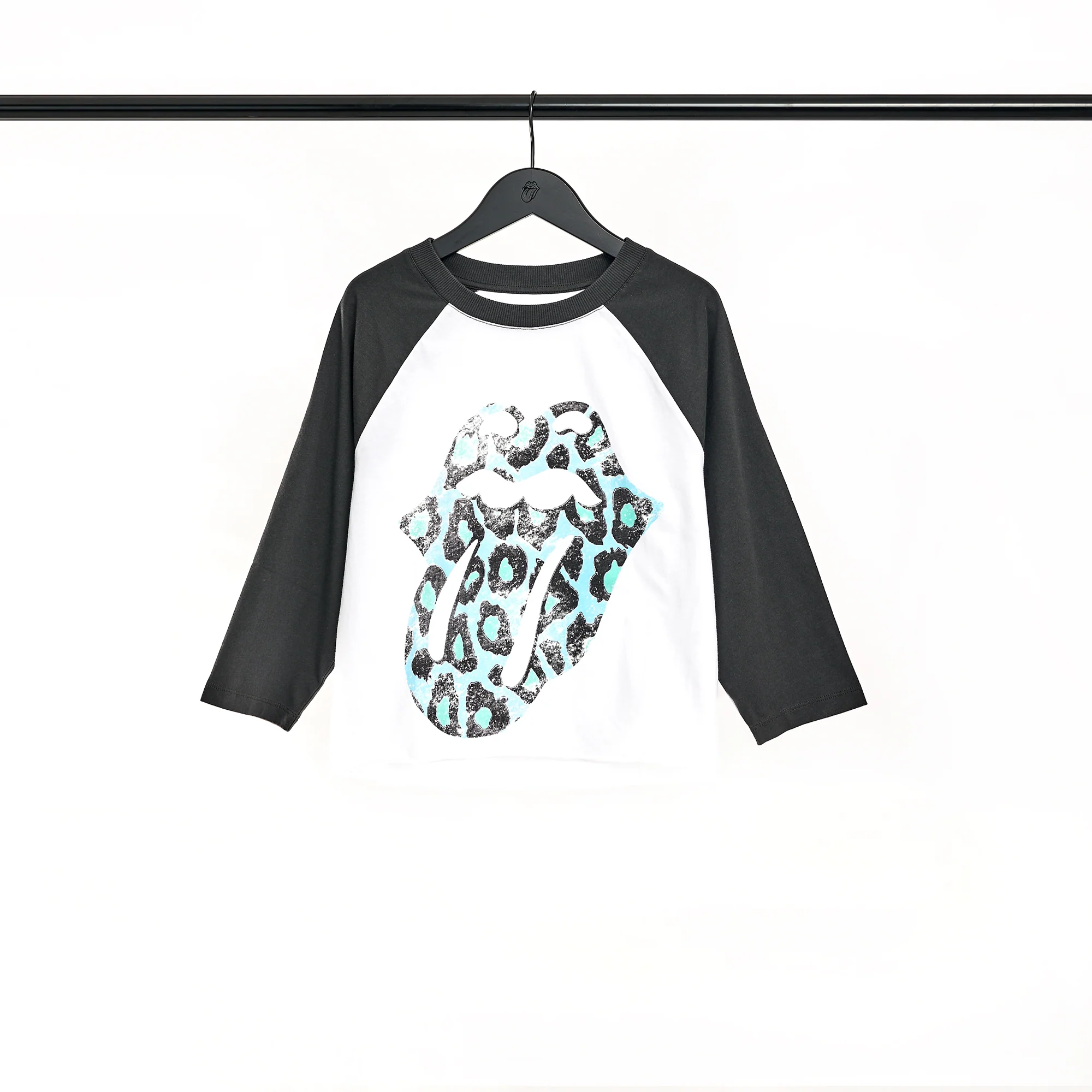 Leopard Print Tongue Cropped Raglan