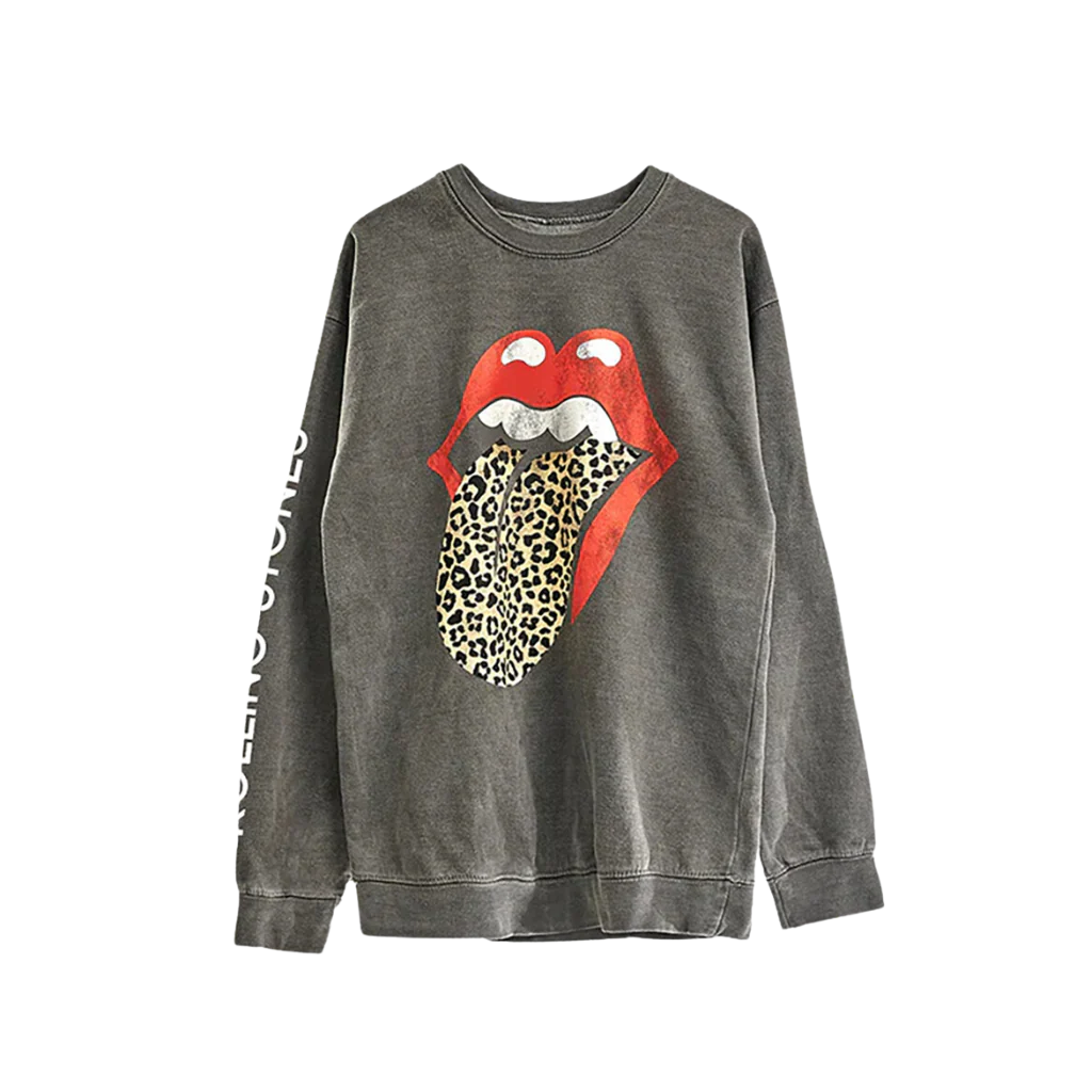 Leopard Tongue Washed Crewneck
