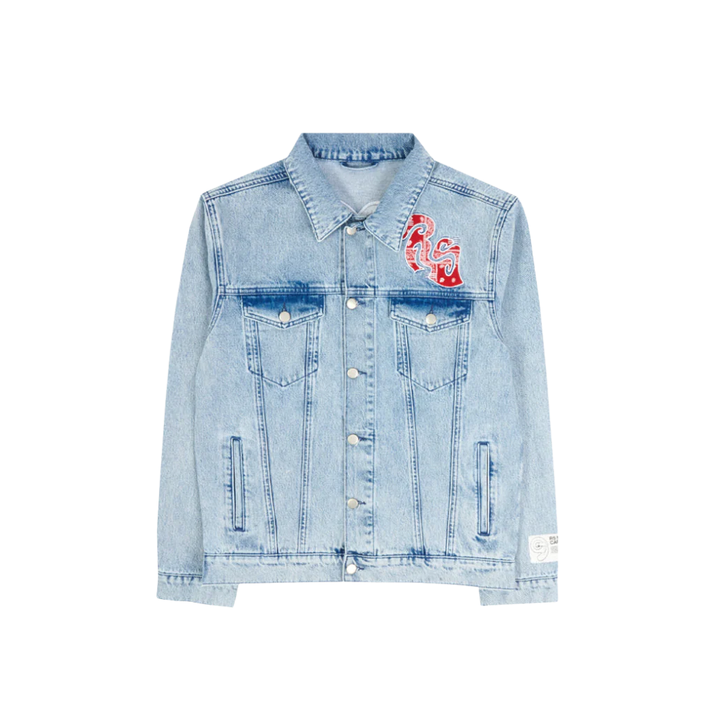 Light Wash Embroidered Denim Jacket