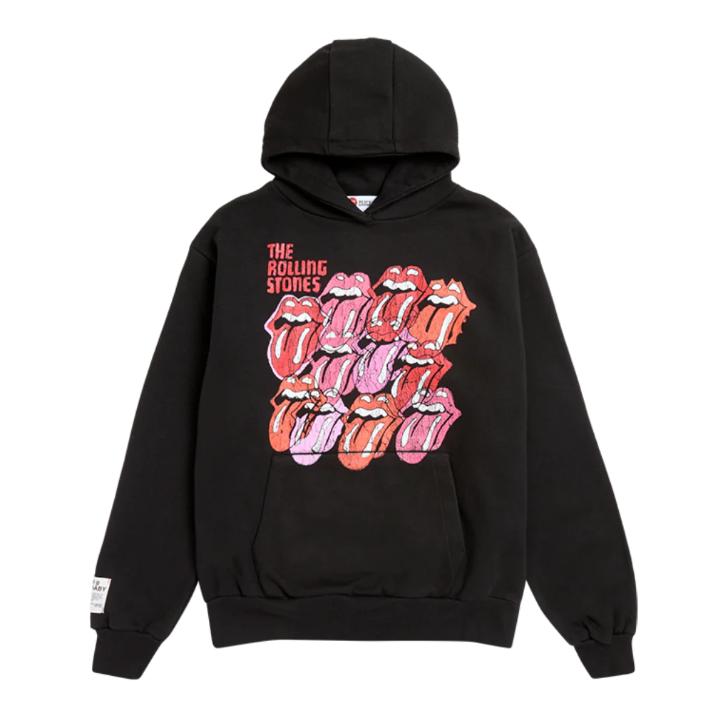 Multi Tongue Logo Black Pullover Hoodie