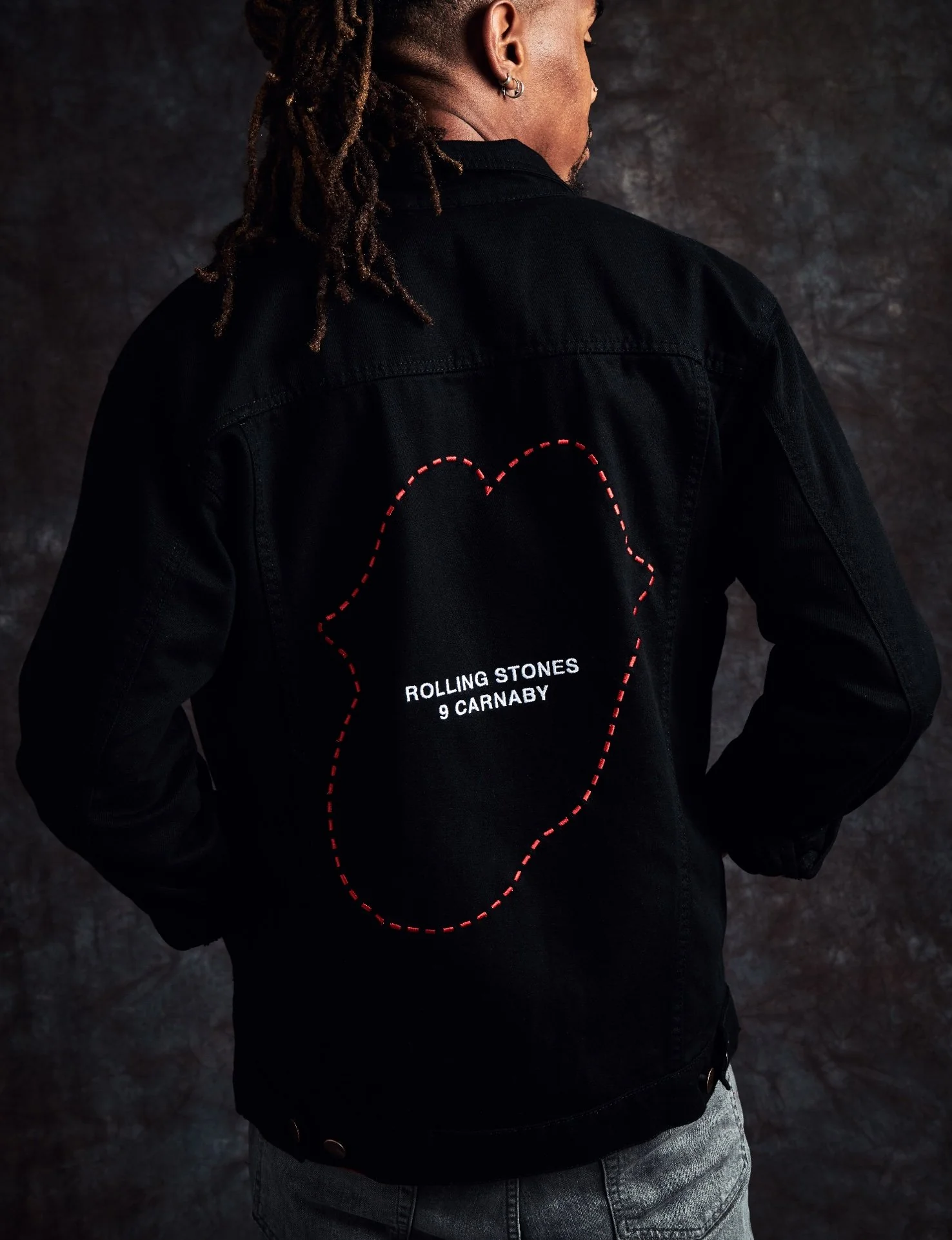 No9 Tongue Outline Embroidered Trucker Jacket