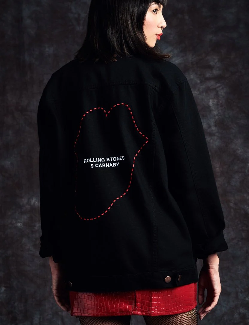 No9 Tongue Outline Embroidered Trucker Jacket - Image 2