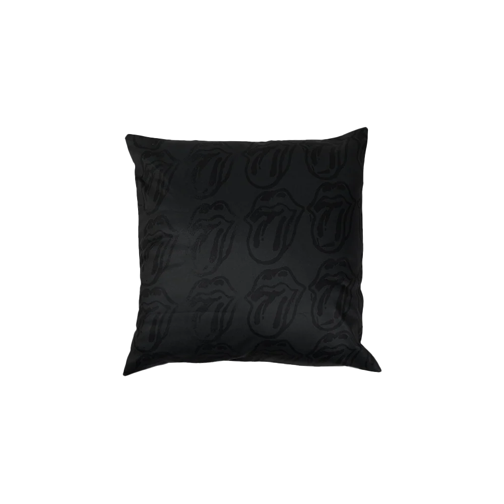 Paint It Black Repeating Tongue Pillow