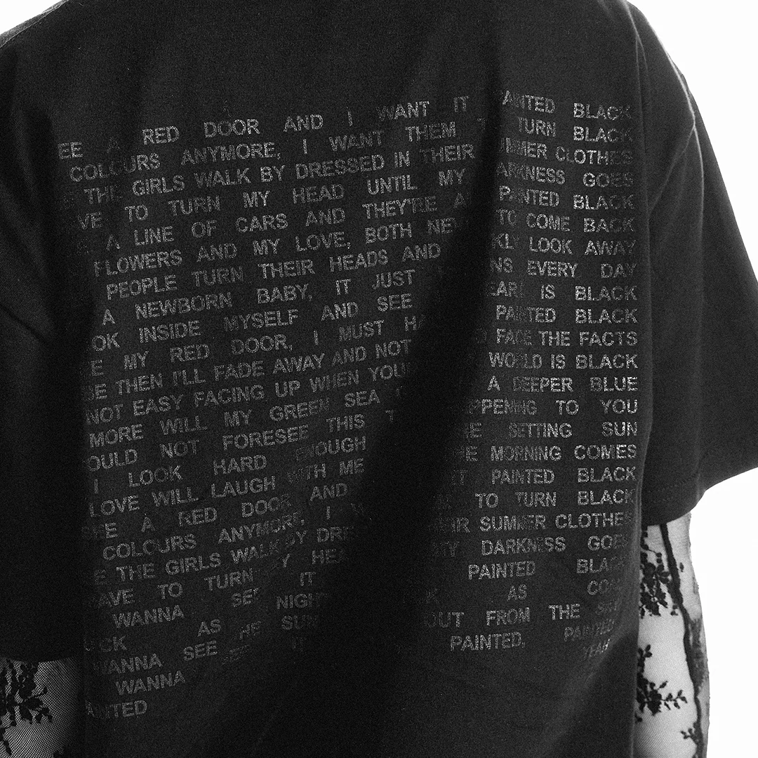 Paint It Black Tonal Lyric T-shirt - Image 17