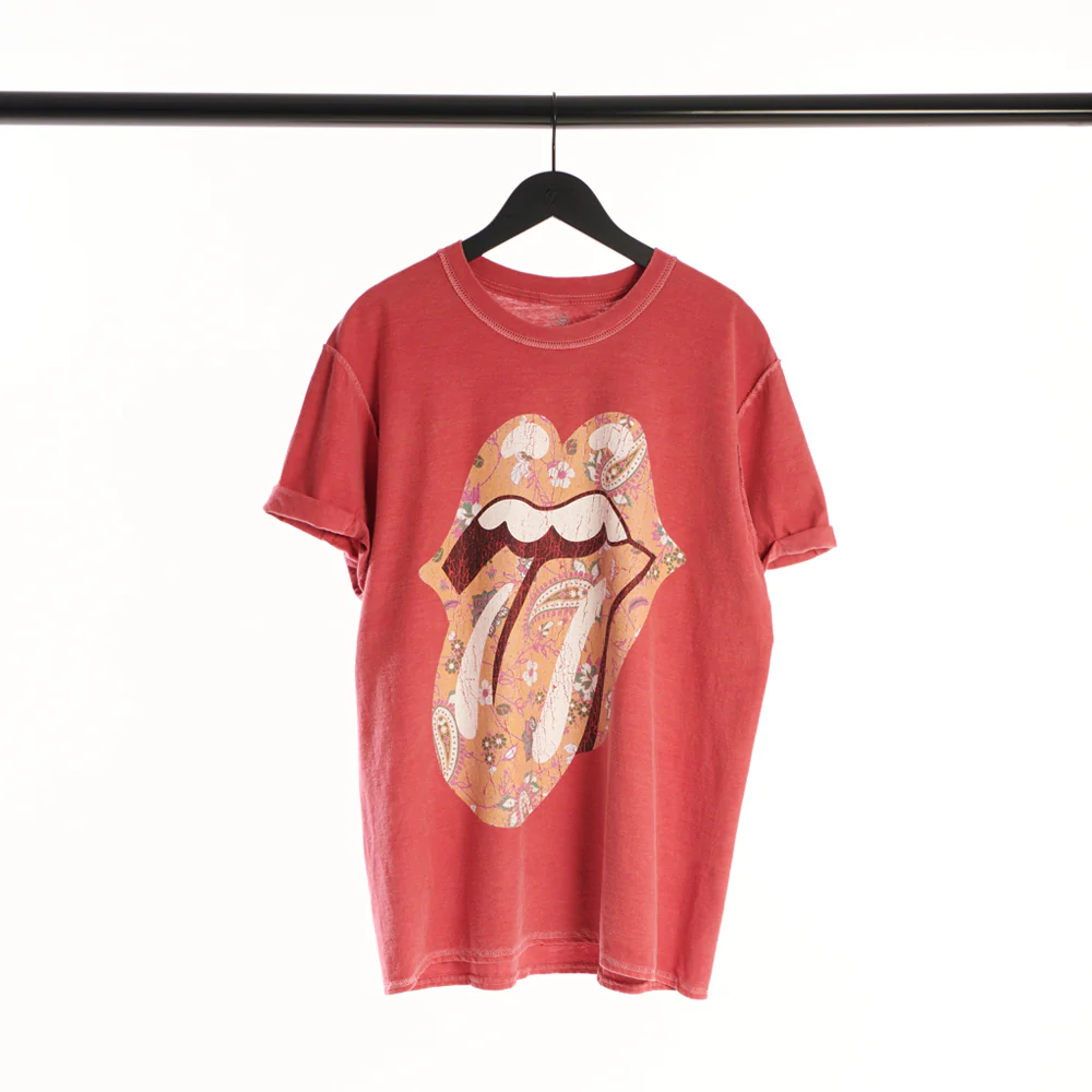 Paisley Classic Tongue Vintage Cuffed Sleeve T-Shirt