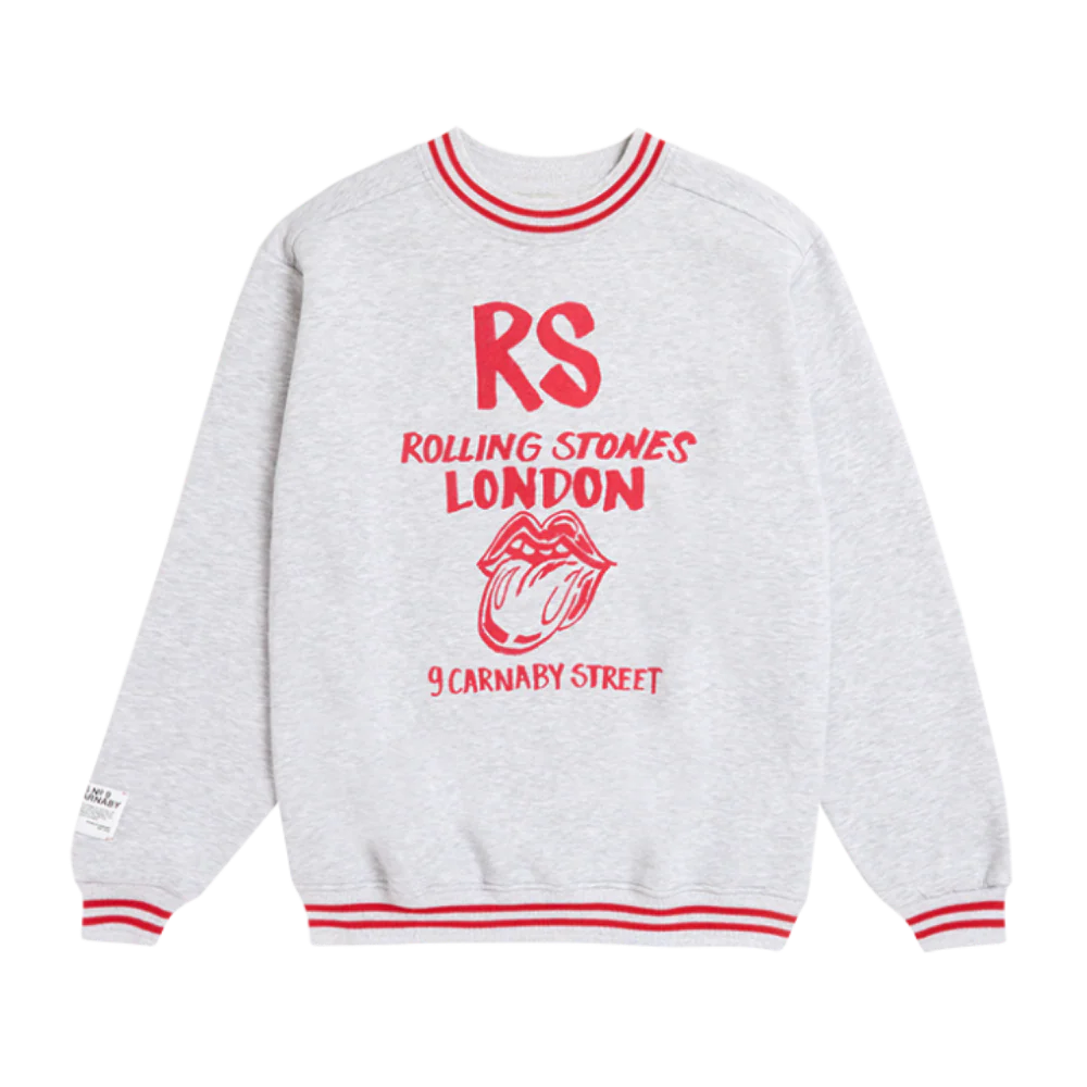 Retro Contrast Rib RS London Grey Crewneck Sweater