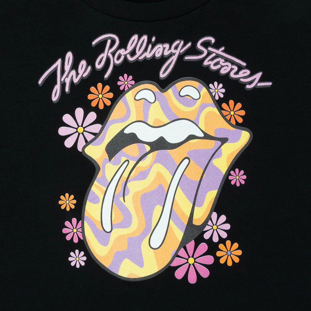 Retro Flower Tongue Cropped T-Shirt - Image 2