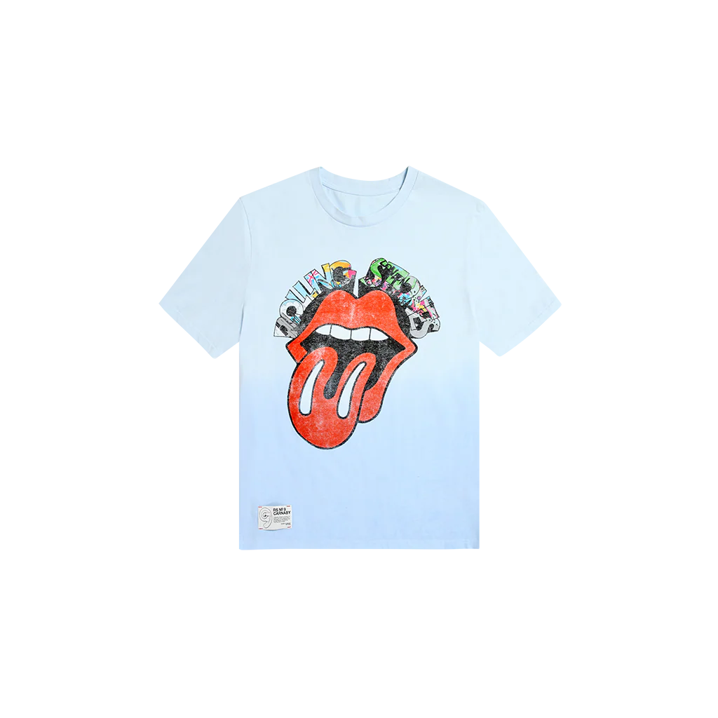 Rolling Stones Classic Tone Sketch Spray Tone Blue T-Shirt