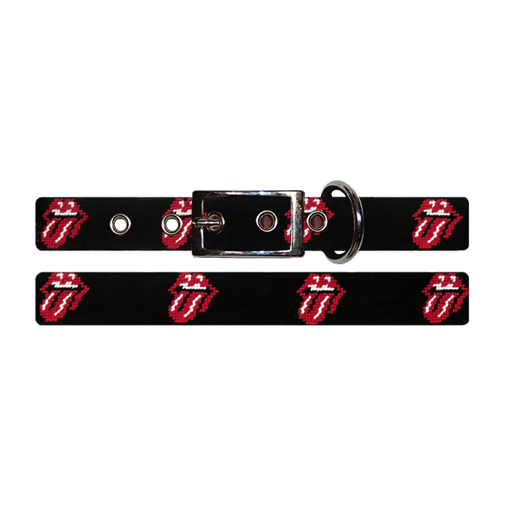 Rolling Stones Needlepoint Dog Collar