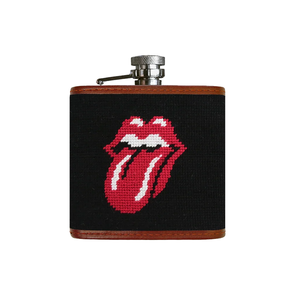 Rolling Stones Needlepoint Flask