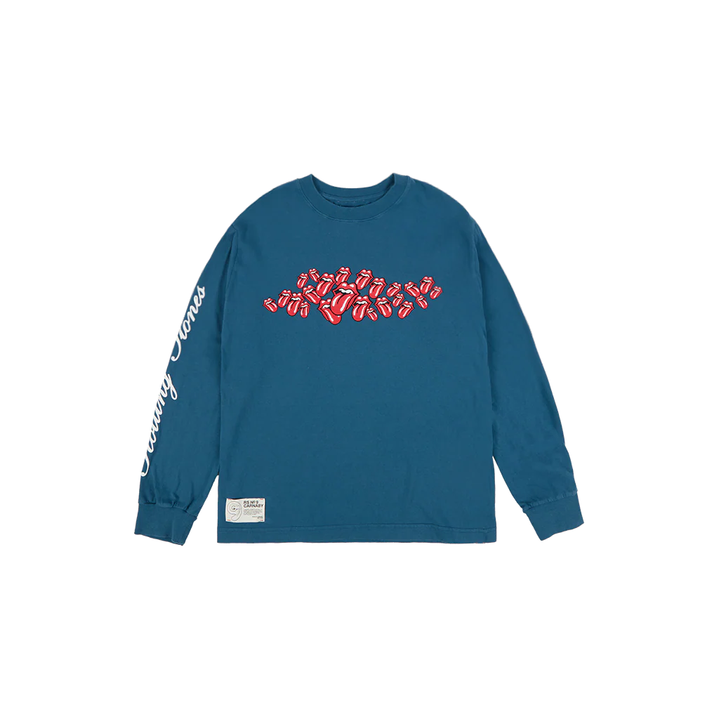Rolling Stones Scattered Blue Licks Printed Longsleeve