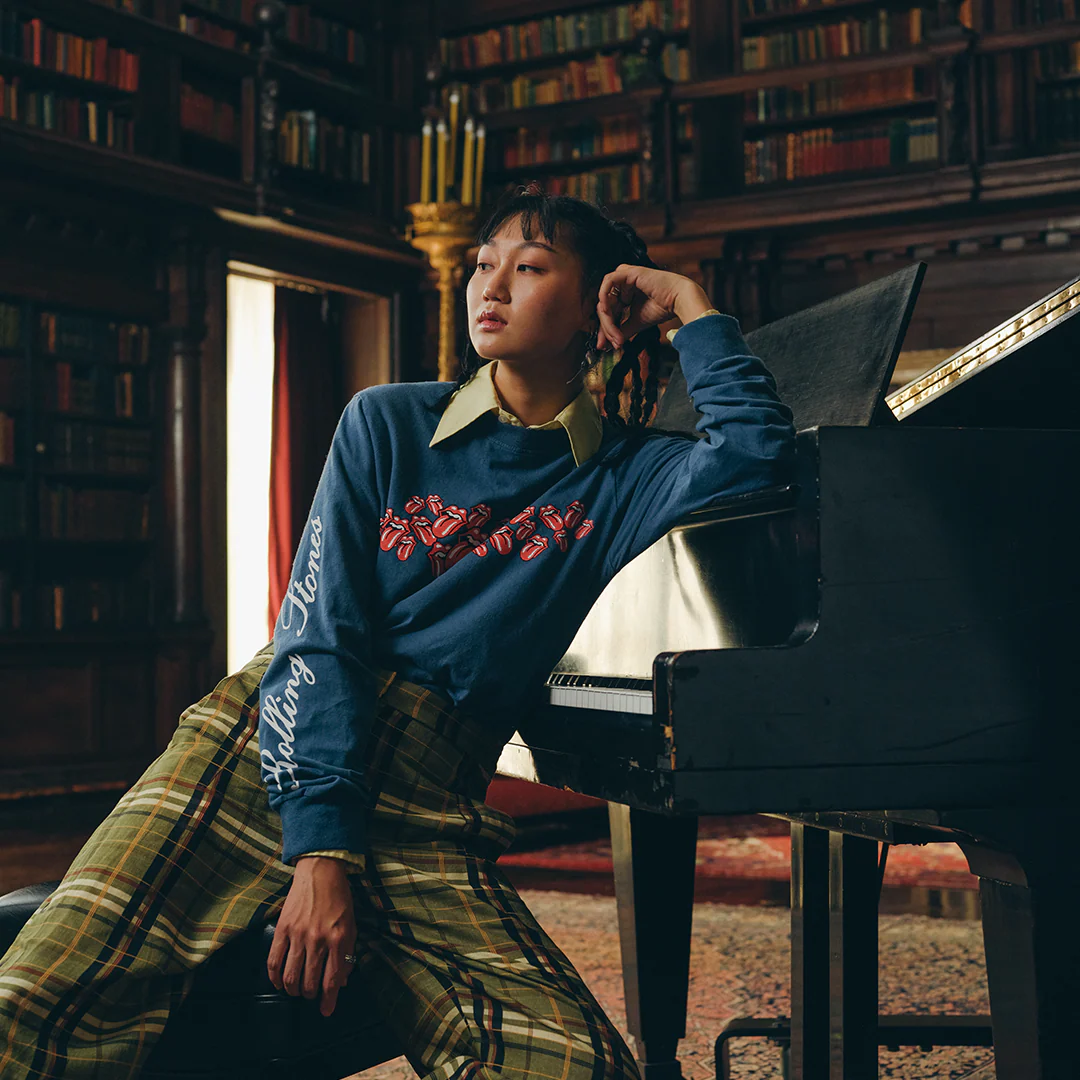 Rolling Stones Scattered Blue Licks Printed Longsleeve - Image 3