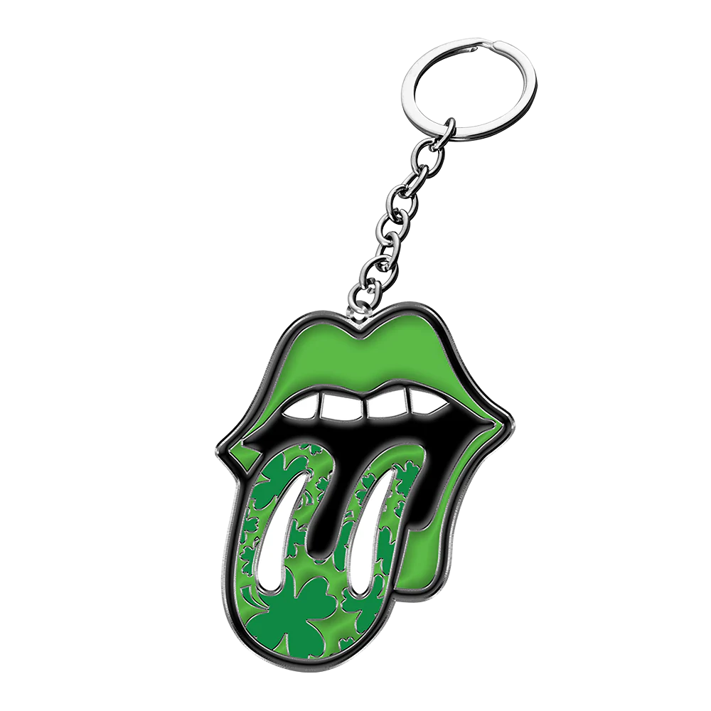 Rolling Stones Shamrock Tongue Keyring