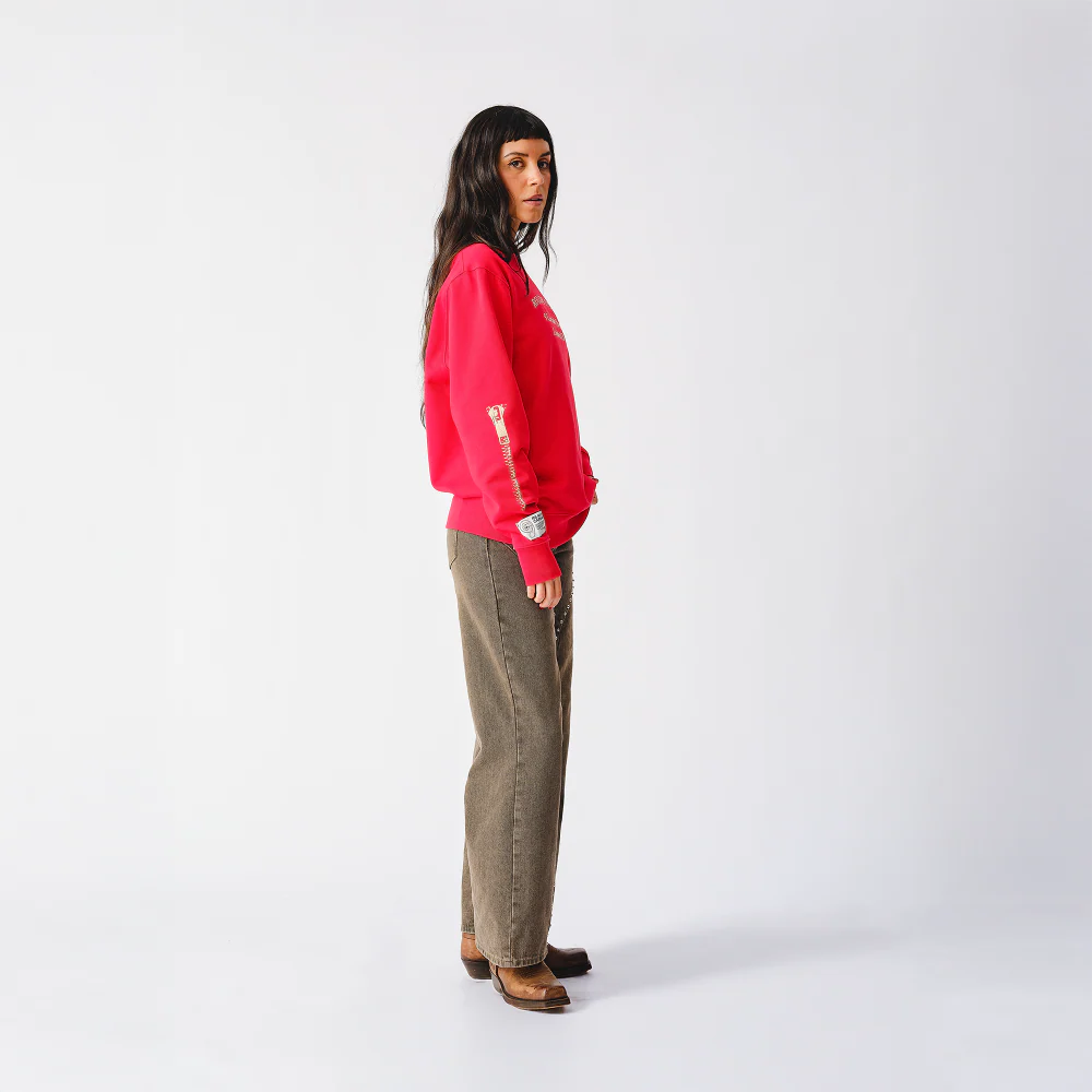 Rolling Stones Zipper Sleeve Red Crewneck Sweater - Image 5