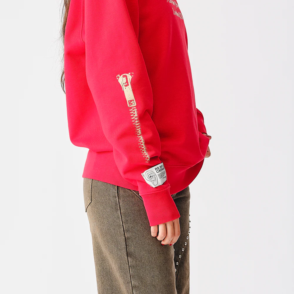 Rolling Stones Zipper Sleeve Red Crewneck Sweater - Image 8