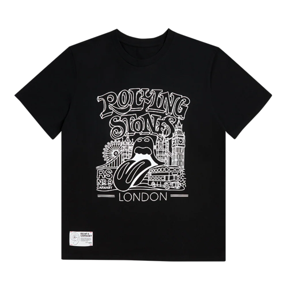 RS No. 9 London Graphic Black T-Shirt