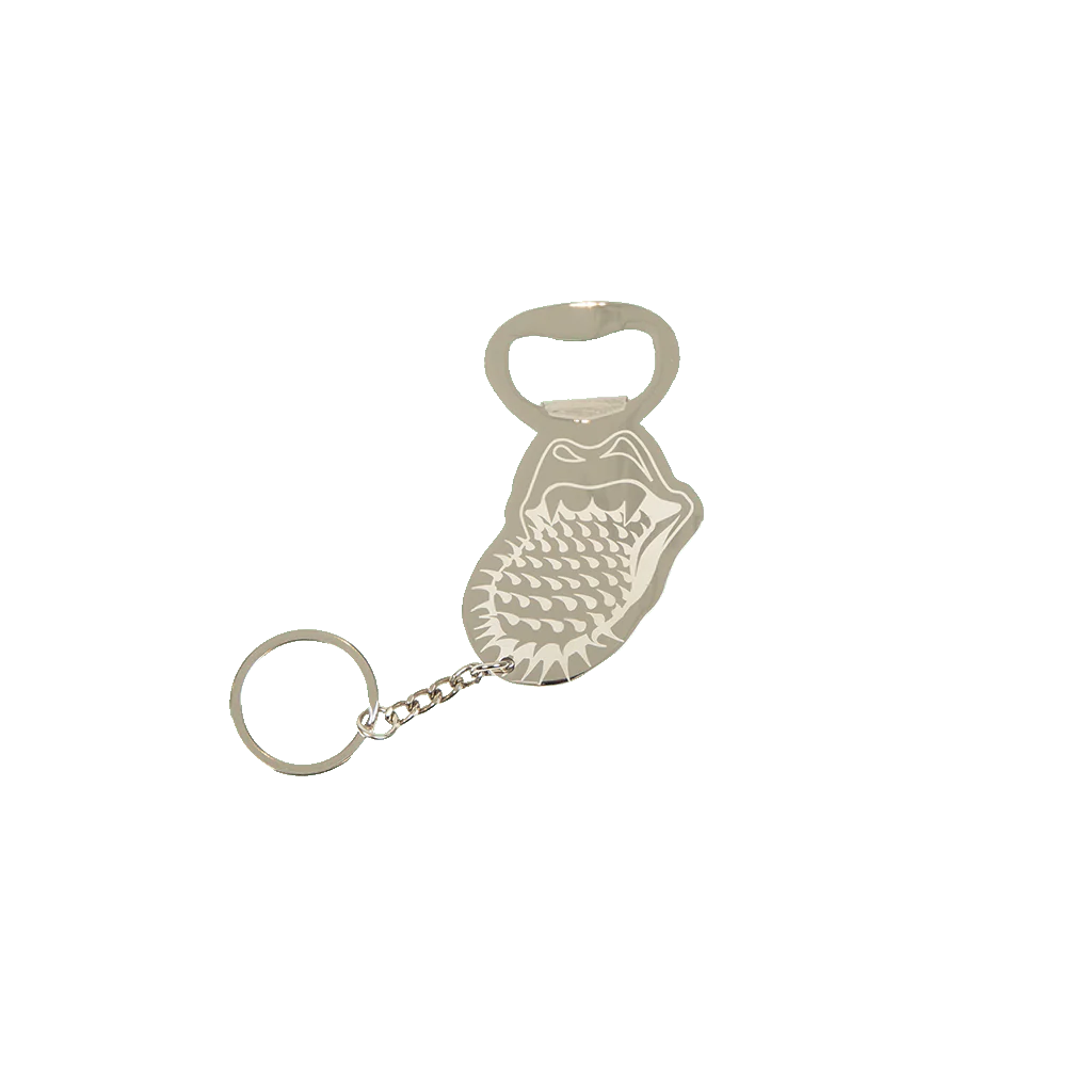 Spiked Tongue Metal Bottle Opener Keychain