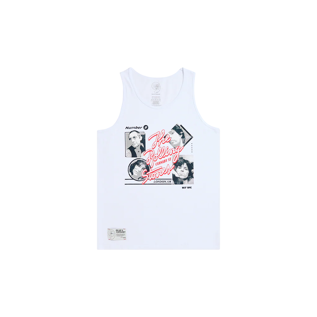 Stones Band Photo White Tank Top