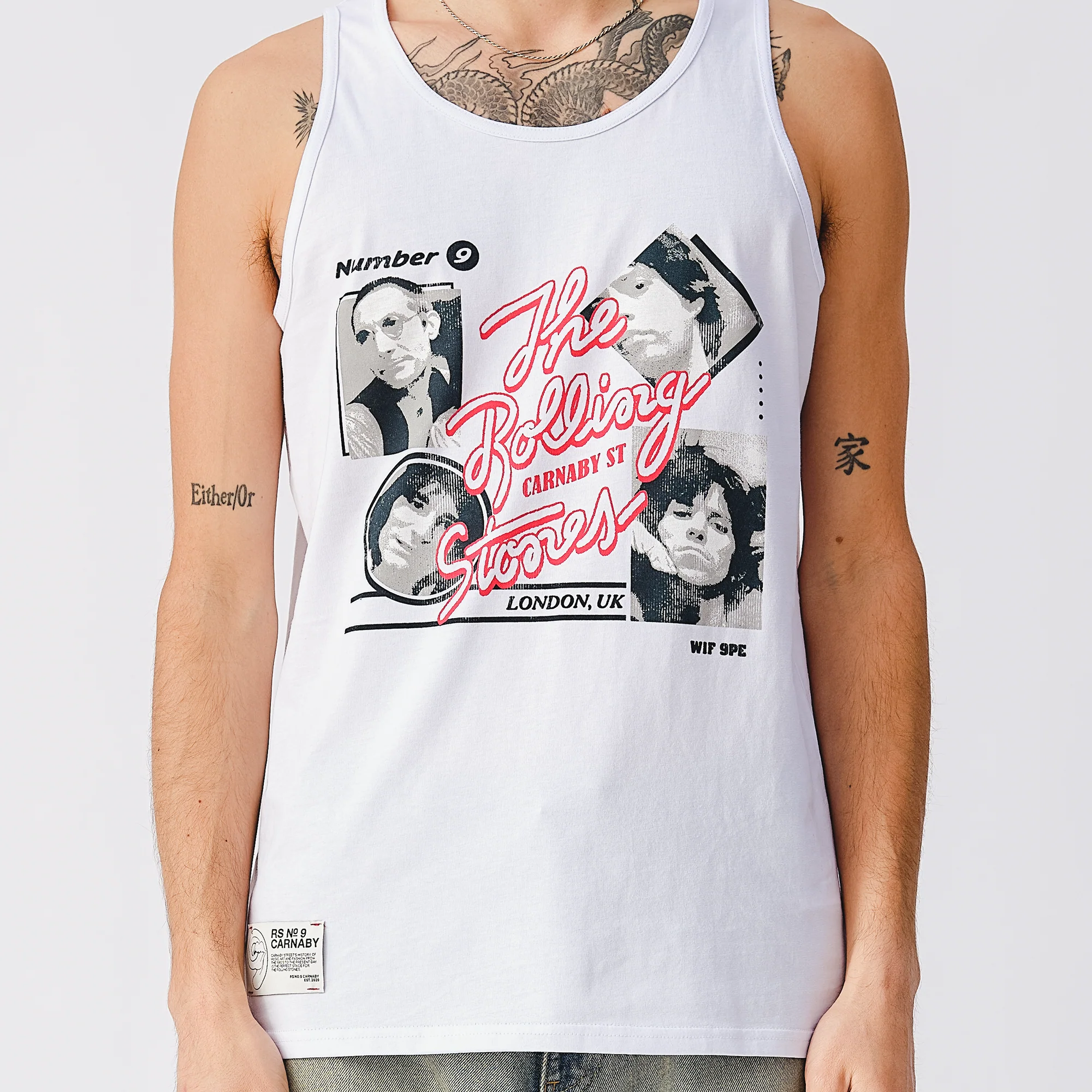 Stones Band Photo White Tank Top - Image 4