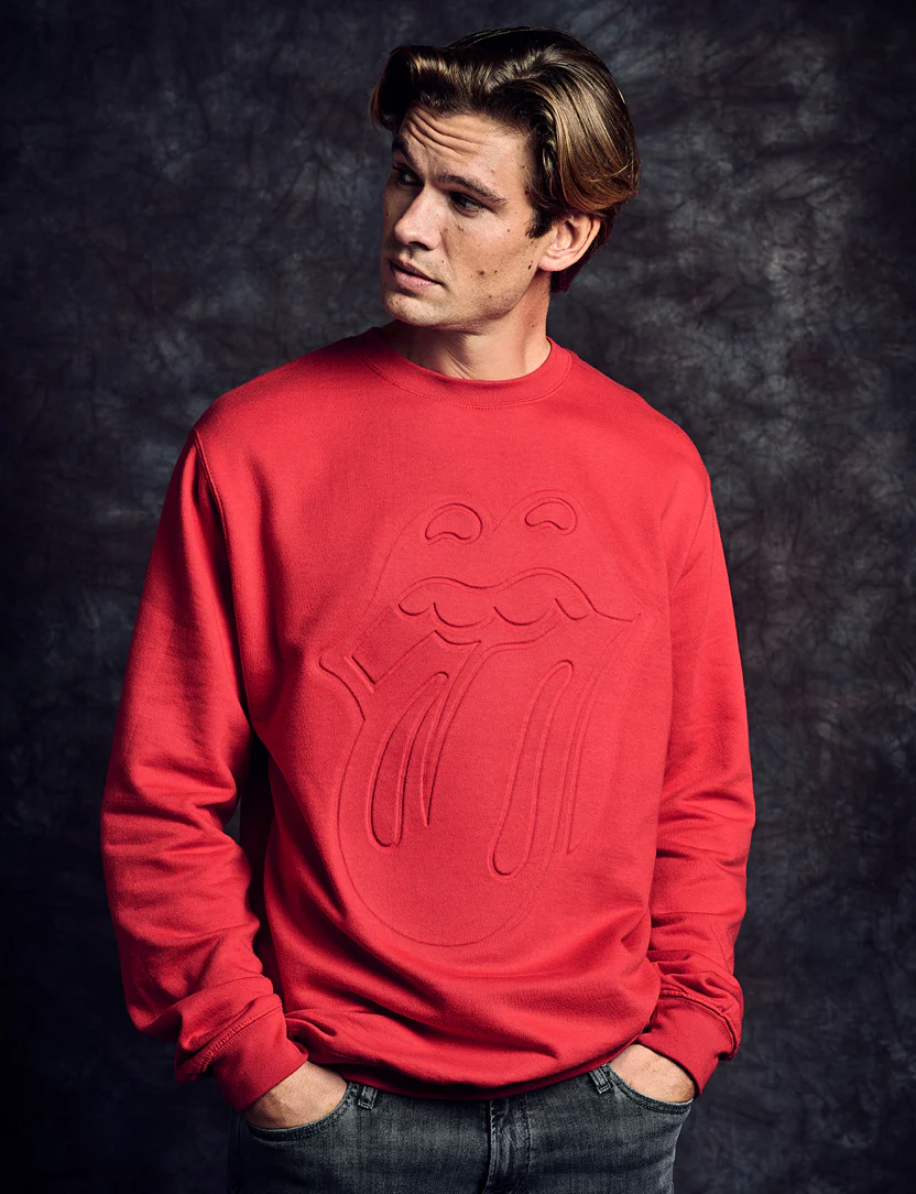 Stones Red Embossed Classic Tongue Crewneck - Image 2