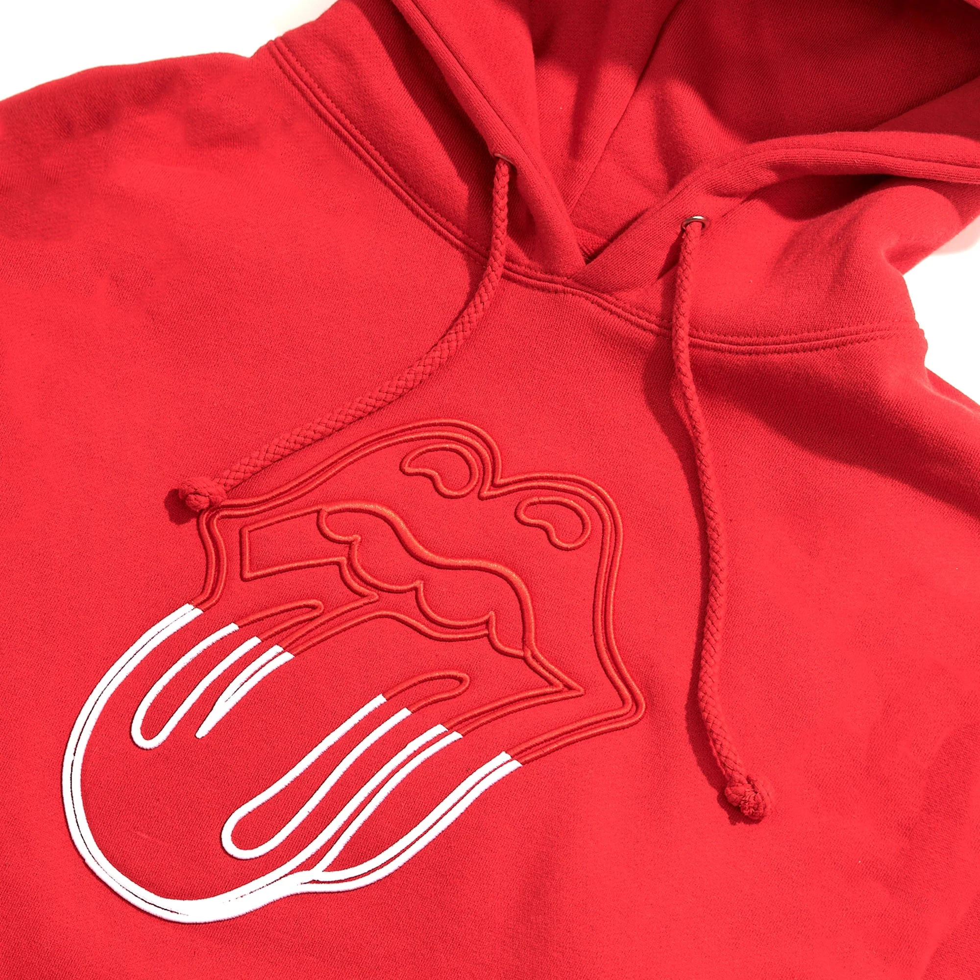 Stones Red Embroidered Circle Tongue Hoodie - Image 2