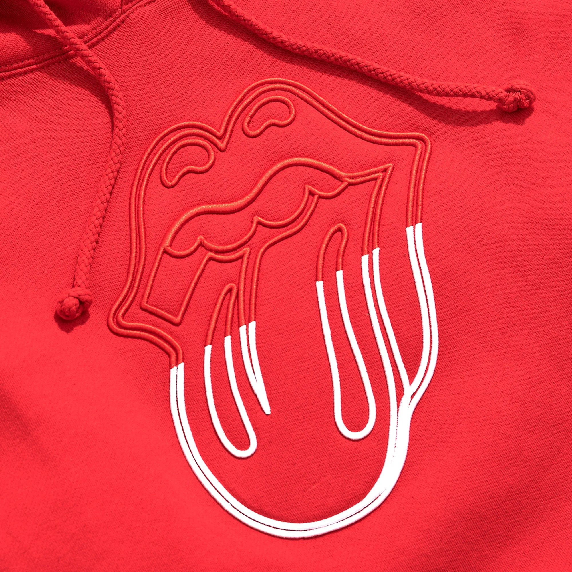 Stones Red Embroidered Circle Tongue Hoodie - Image 3