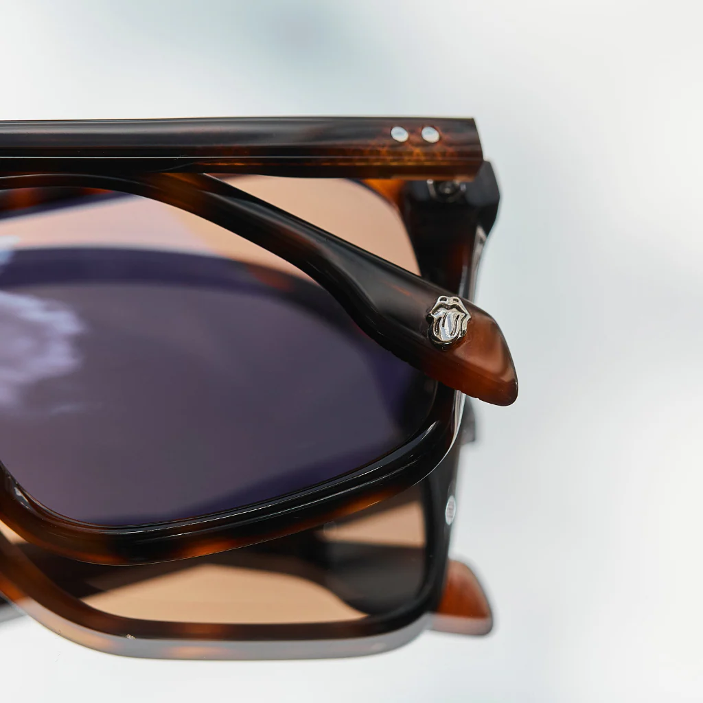 Stones x KIRK – Black & Blue Rock & Roll Aviator Dark Brown Lens - Image 3