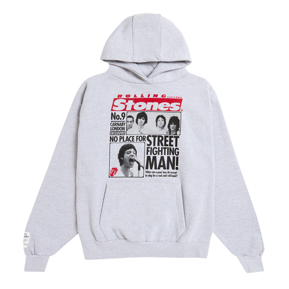 Street Fighting Man Newspaper Heather Grey Hoodie