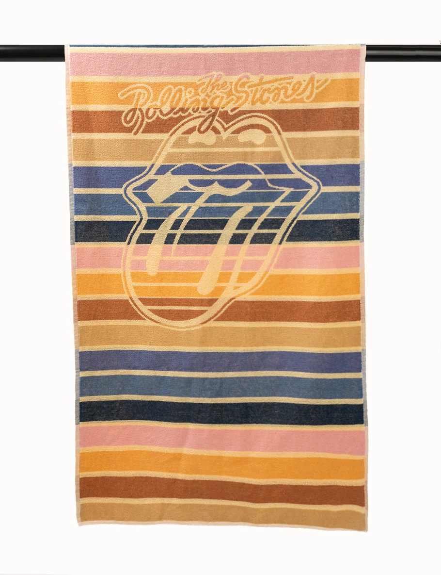 Striped Classic Tongue Beach Towel and Strap