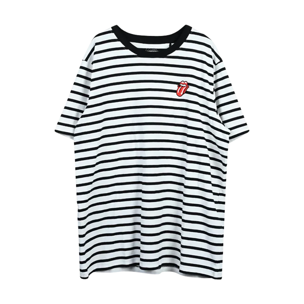 Striped Embroidered Tongue T-Shirt