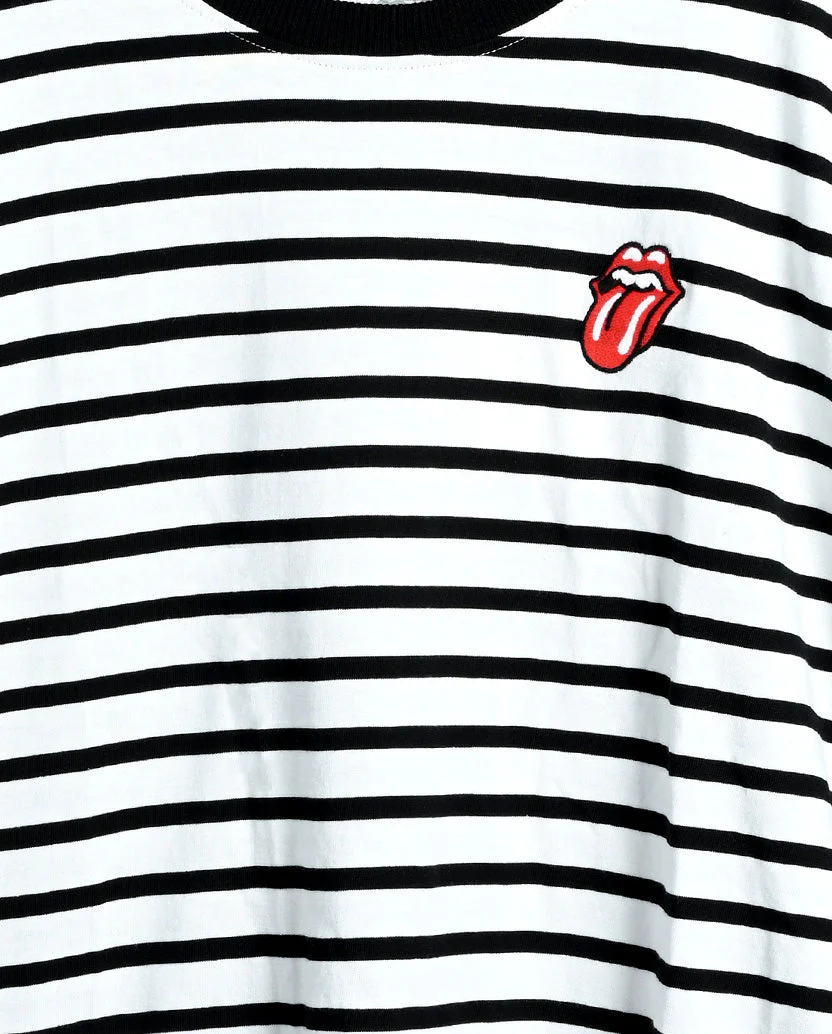 Striped Embroidered Tongue T-Shirt - Image 2