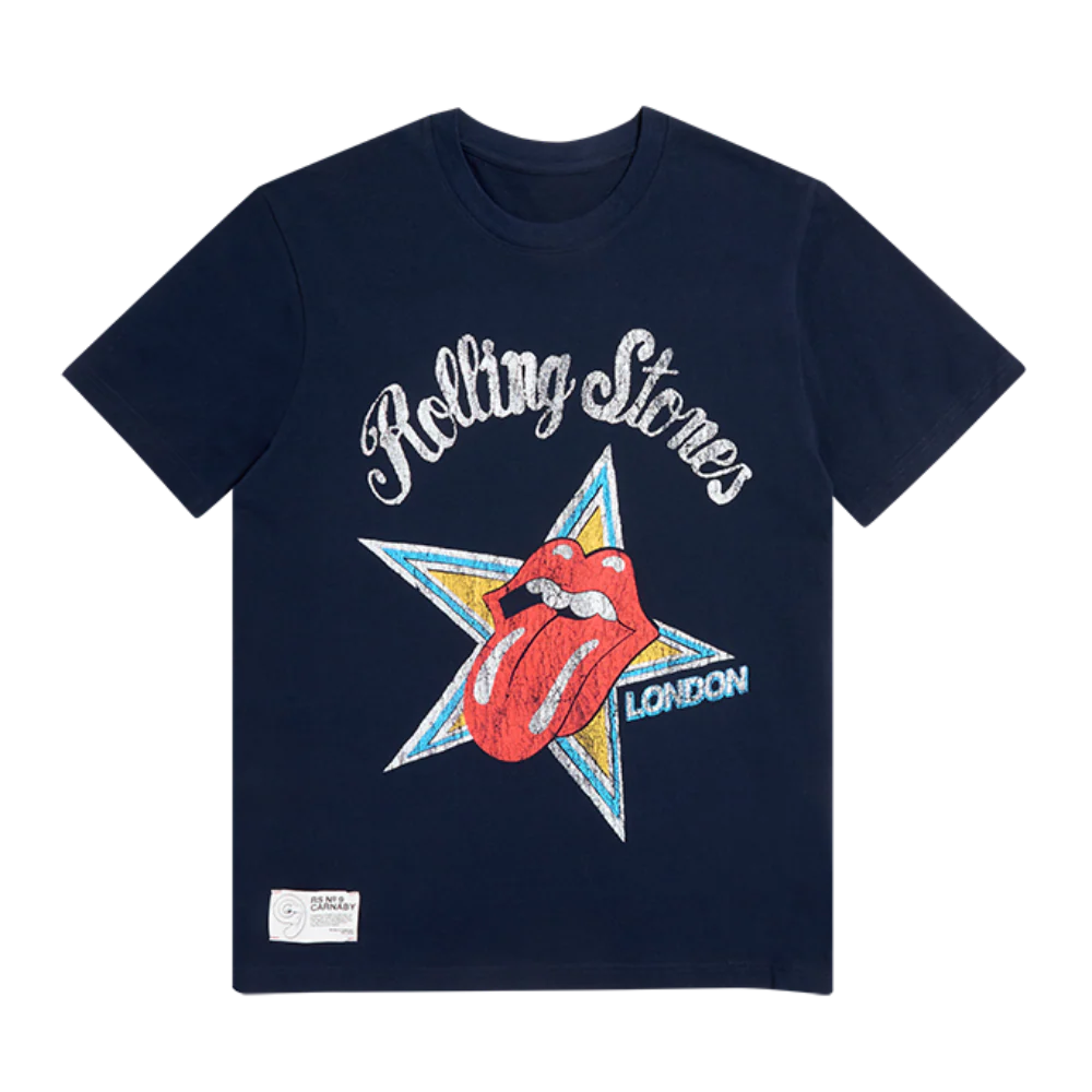 The Rolling Stones Fame Star Tongue Navy T-Shirt