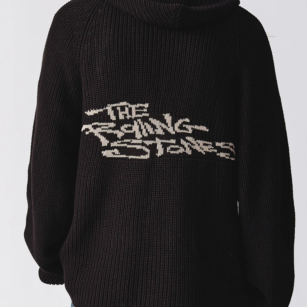 The Rolling Stones Intarsia Crochet Black Hoodie - Image 5